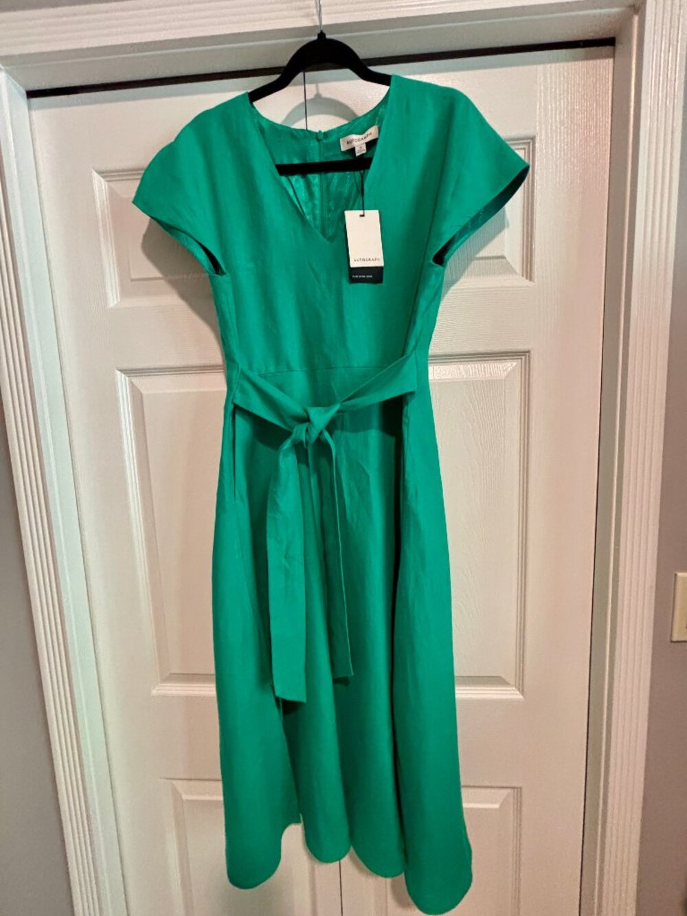 NEW Autograph Irish Linen Midi Dress UK Size 12/US Size 8